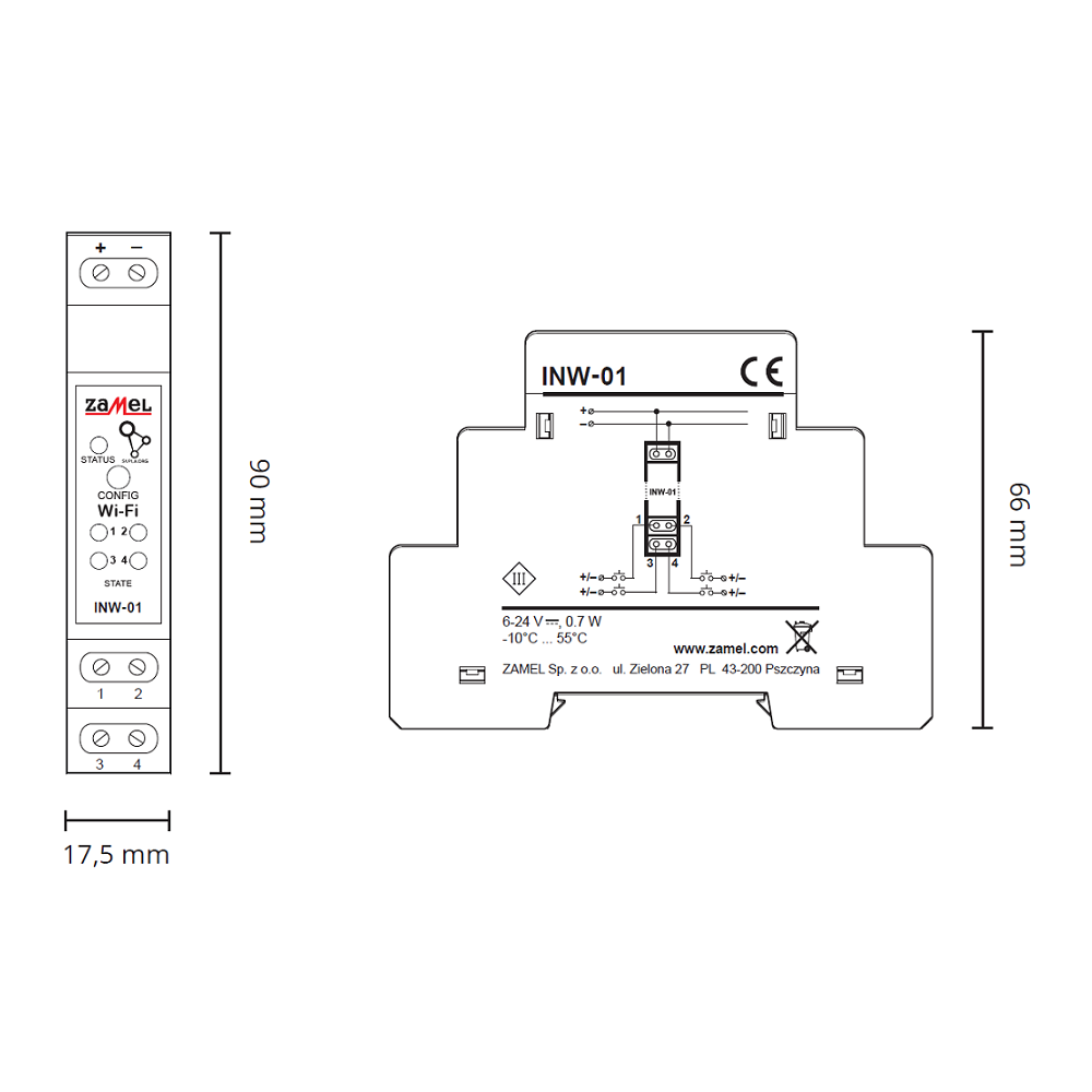 INW01 jelzőbemeneti Wi-Fi modul - Image 5